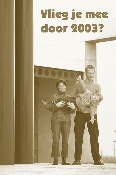 Annick, Dion en Cato, 2003 Nieuwjaarskaart